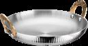 Triple Steel Straight Ear Roman Vertical Round Vegetable Dish, 201/430 Ss+ Aluminum+ 304 Ss, Φ300×h48mm
