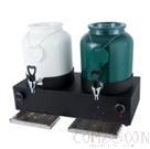 Double-Head Electric Heating Ceramic Milk Dispenser (White/green), 6.5lx2, 260x385x435mm