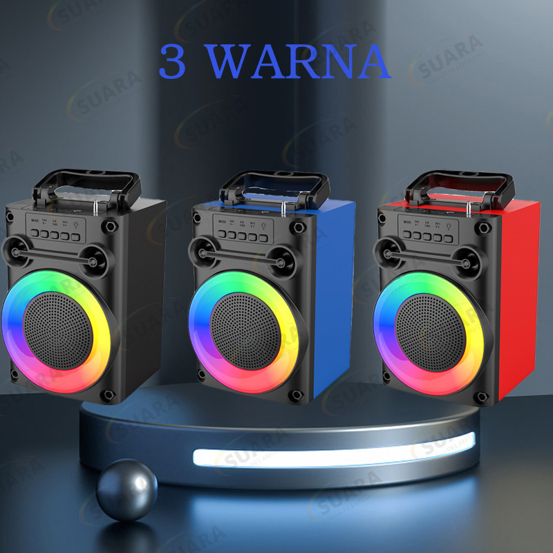 【PRO Bass】Speaker Bluetooth Portable bass karaoke Mini Wireless RGB Speaker outdor dengan baterai aktif FM TWS tombol kontrol efek