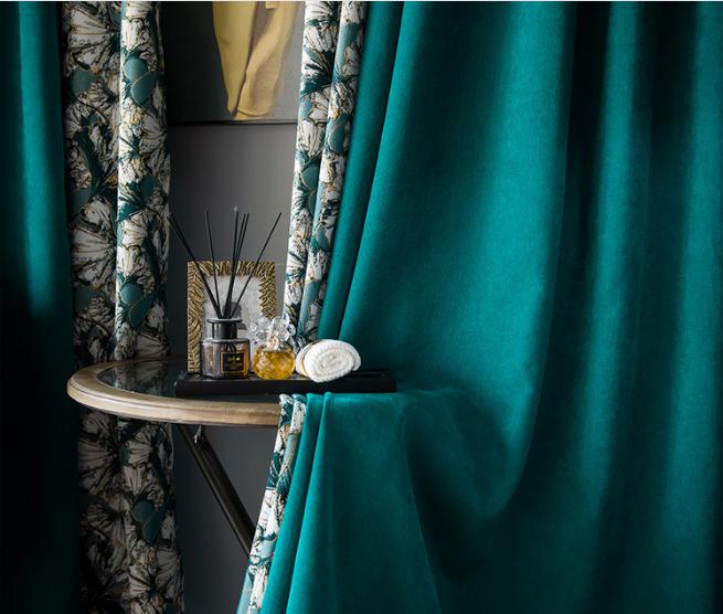 Jacquard Golden Velvet Curtain Fabric