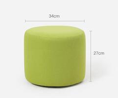 Funky Colourful Poufs Seats, Φ34*H27cm, Mustard Green