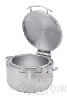 Round Steel Lid Vision Soup Station Dish, 12L