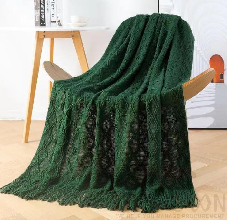Blanket, Green, Acrylic127*152+ 15cm