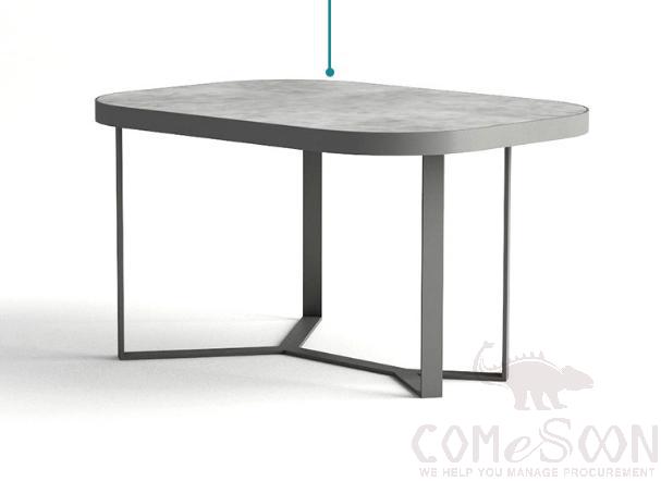 Outdoor Marble Coffee Table-45*45cm, Rock Board+ Metal Frame, 45*45*40cm product image