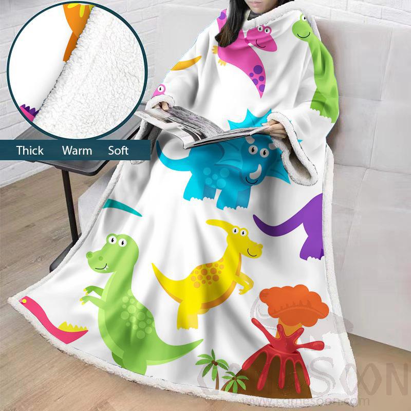Cartoon Blanket with Sleeves, Crystal Velvet, 127*178 cm