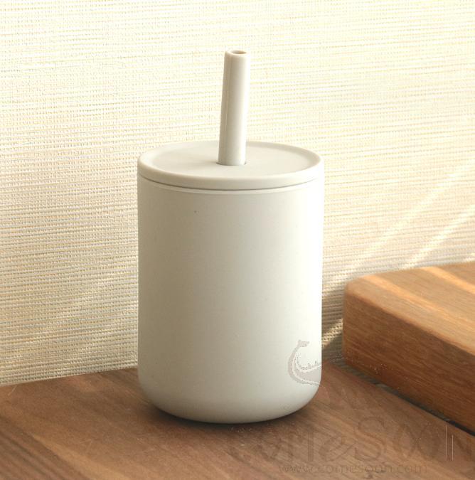 Children's Straw Cup, Silicone, 150ML, Light Grey