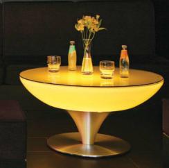 Led Table, PE Plastic, D63*20* 56cm