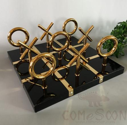Chessboard Ornament, Wood+ Stainless, L330*W330*30mm