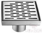 Square Floor Drain, SUS304, 133*133*80h*2mm, Thickness 1.2mm, Sanding