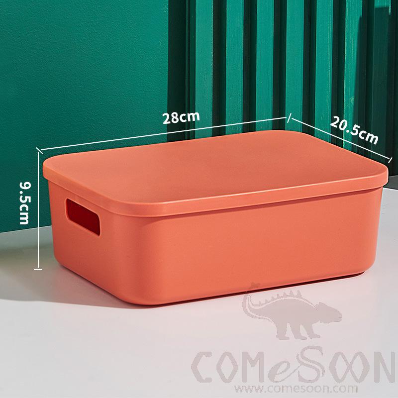 Orange Storage Box with Cover-20.5*28*9.5 cm, PP
