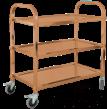 Rose Gold Square Tube Three Tier Dining Cart/Trolley, 304 Ss, 950x500x950mm