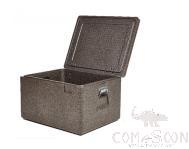 Grey Insulated Box, with Electrophoretic Hinges and Nickel-Plated Handle, PP, 90L