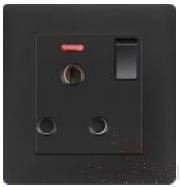 13a Square Corner Socket(British Style)with Switch+ Indicator Light