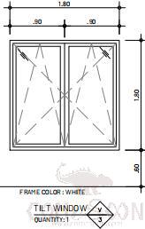 Aluminum Opening Window, White, 1800*1800mm