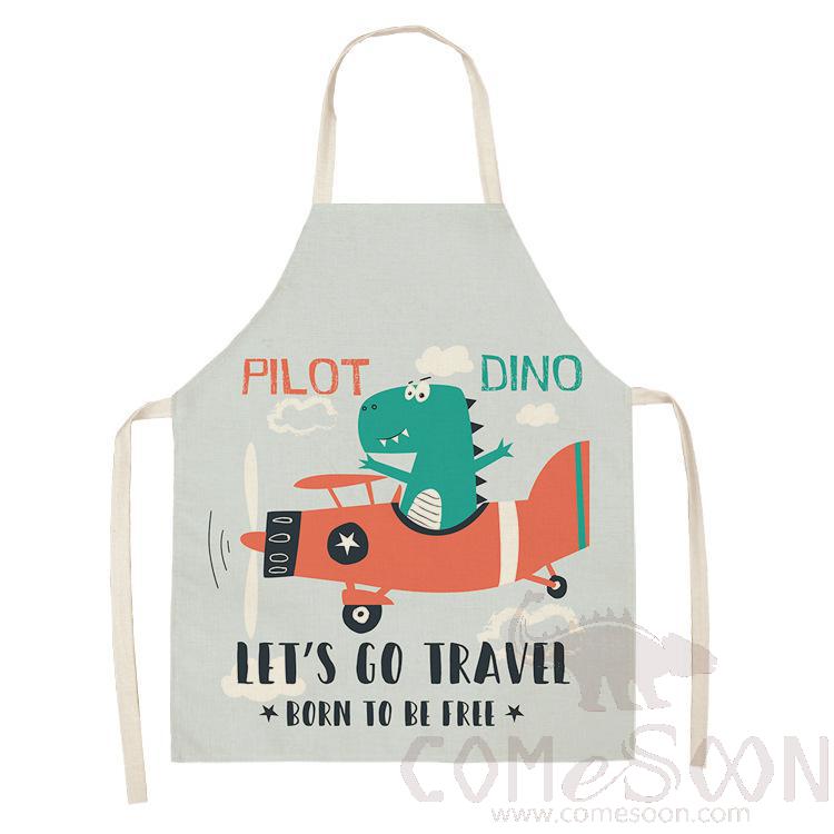 Dinosaur Apron, Linen, 55*68cm