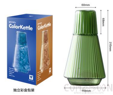 Colorful Glass Kettle Green 1000ML product image