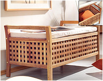Walnut Solid Wood Double Seat Bench Shoe Bench Storage Box