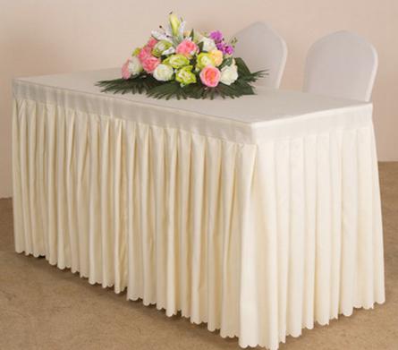 Table Skirting(150*45+ 75cm)-Creamy White