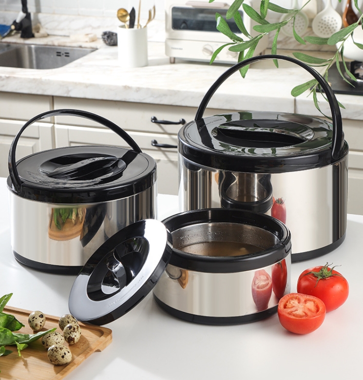 3-Piece Set Keep Warm/cool Pots, SUS 201, 2L-4L-8L