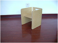 Children's Curved Wooden Bench