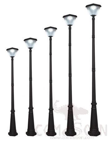 3w Three-Color Horizontal Sand Grain H2200 Solar Single-Head Garden Lamp, L22.5*W22.5*H220 cm