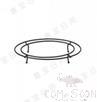 No. 17 Oval Plate Wire Frame, Spray Painted Black, Mf, Outer Ring Longest 366*Inner Ring Longest 296mm