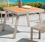 Four Outdoor Tables and Chairs, Plastic Wood, One Table, Four Chairs, Table 90*90*75cm
, Chair 62*58*85cm