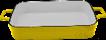 Yellow/white Yectangular Baking Pan, Cast Iron, 30*21*6cm