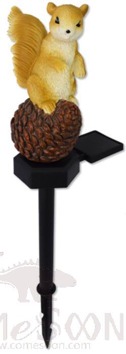 Solar Squirrel Ground Lamp, Resin,+ Plastic, 41*12*7cm