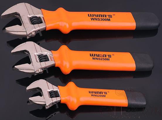 High-Voltage Insulated Adjustable Wrench 10", High Carbon Steel+ Insulated Plastic Handle