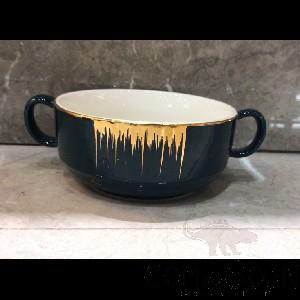Describing Golden Sparrow Green England Line Soup Bowl