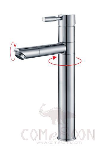 Single-handle 360-degree rotating copper cream faucet-brass
