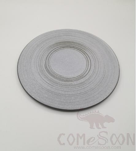 Black Clay White Glaze 12" Lucky Cushion Plate product image