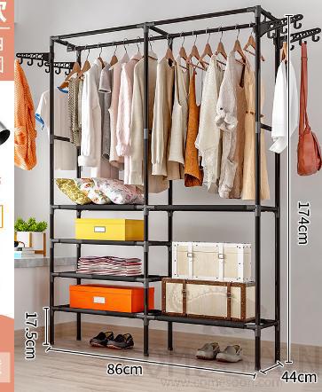 Cloth Dryer Stand with Shoe Rack, Iron Baking Paint, 86*44*174cm