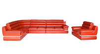 Leather Corner Sofa Single Position, Civil Fashion and Generous Suitable for Large Living Room Leather Corner Sofa
