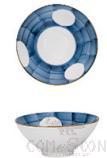 Japanese 8" Flared Bowl-White Leaf Pattern