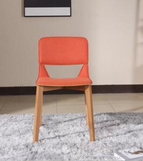 Chair, White Oak Frame+ Curved Wood Seat (Birch Core, Imported Natural White Oak Veneer)+ Fabric, 470*500* 810 mm