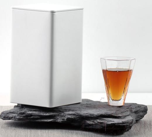 Tea Square Can, Tinplate, White, 85*85*152mm