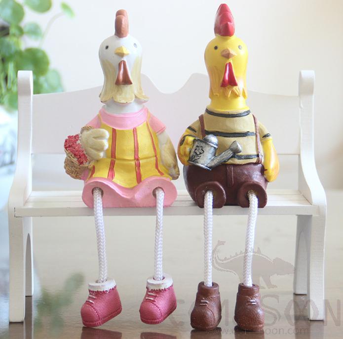 Rasin Ornaments Resin Decorations Creative Decoration Artistic Decoration    L17*W6*H13cm, Brown Pink White Yellow