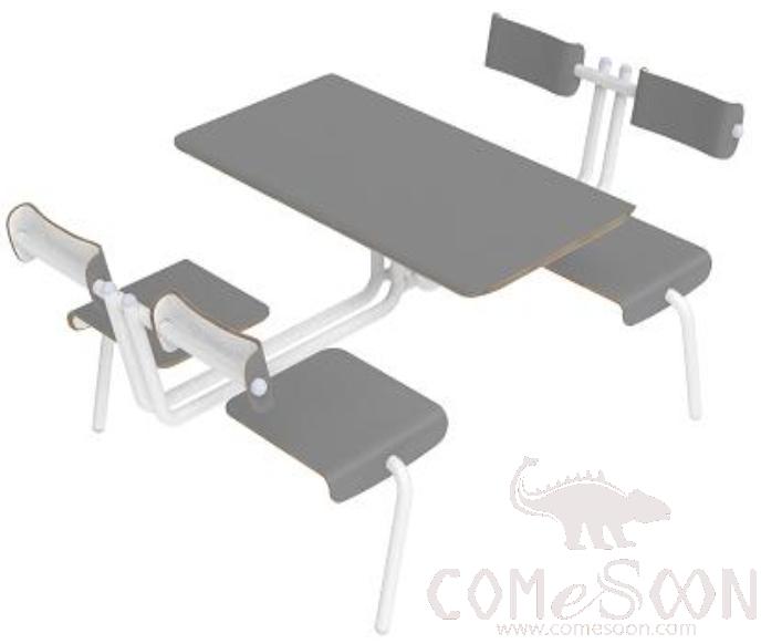 Canteen Table & Chair-Grey 1990*1200*825mm