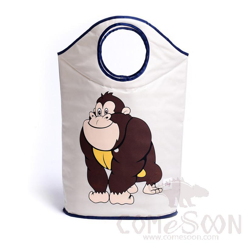 Linen Storage Basket-33*33*33cm, Waterproof Coating Canvas Linen+ Mdf Insert