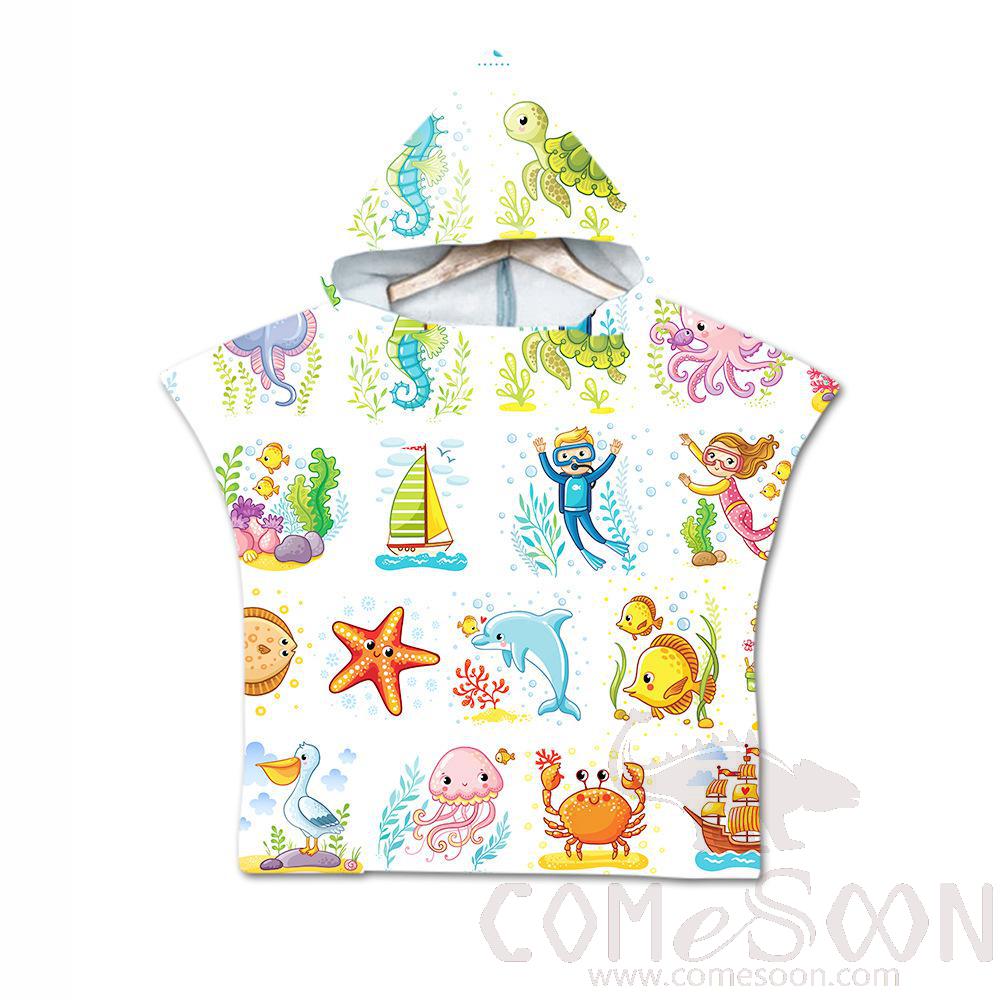 Kid's Cape Beach Towel, Microfiber, 60*80cm