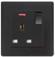 13a Square Corner Socket(British Style)with Switch+ Indicator Light