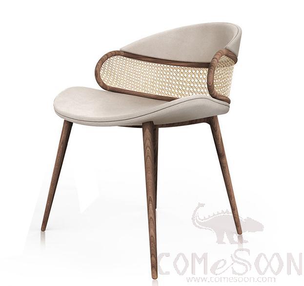 Rattan Solid Wood Dining Chair-59*65*75cm product image