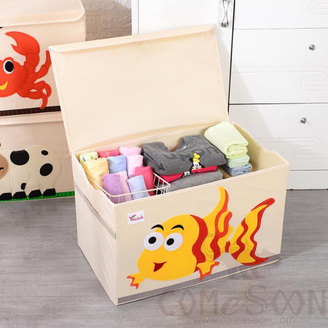Linen Storage Basket-33*33*33cm, Waterproof Coating Canvas Linen+ Mdf Insert