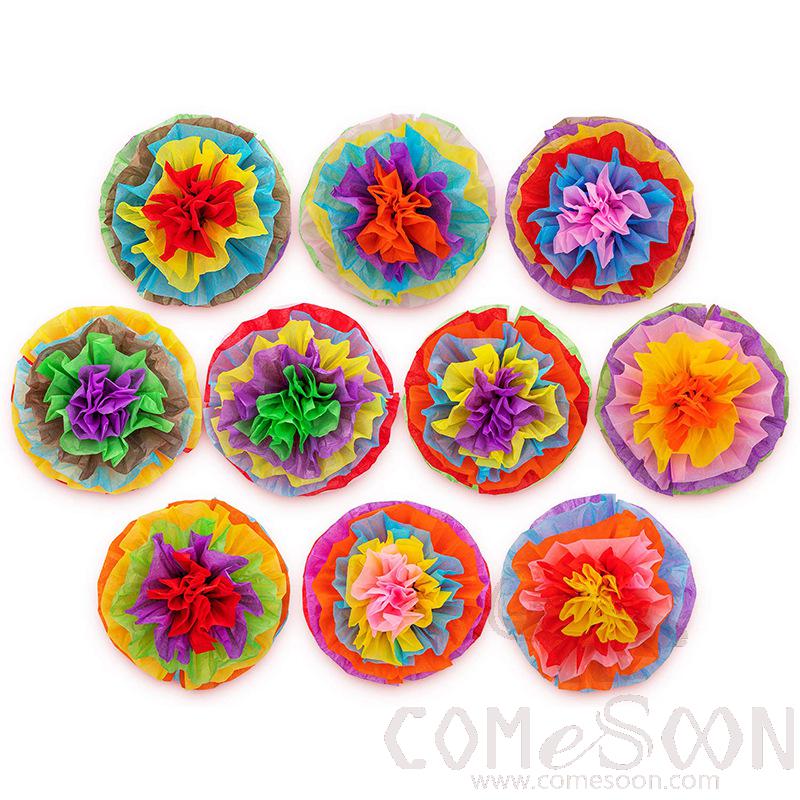 Three-Dimensional Paper Flowers, Paper, 16 Inches