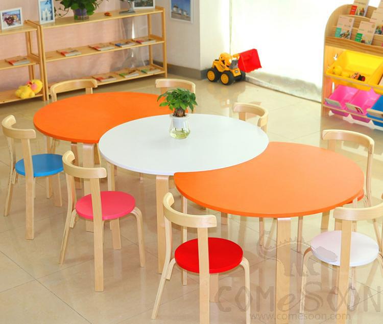 Children's Stitching Table, Birch Bent Wood, D90cm
