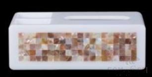 W3-White Bright Flower Shell Double-Sided Multifunctional Tissue Box, Resin+ Shell, 255*128* 87 mm product image