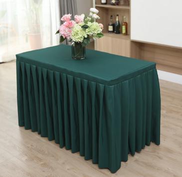 Table Skirting(180*45+ 75cm)-Dark Green