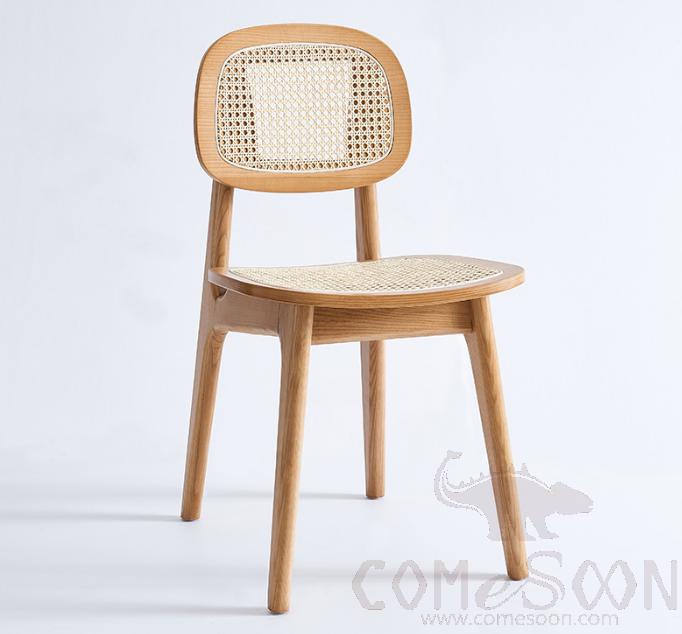 Rattan Solid Wood Dining Chair-43*40*81cm product image